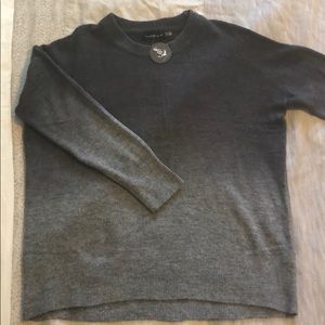 Ombré sweater dark charcoal fades to heather grey